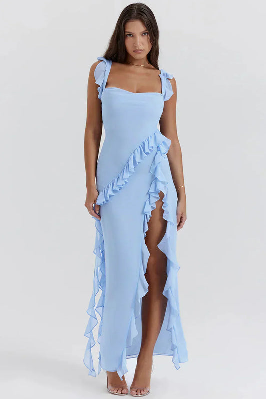 Varel | Vestido elegante con abertura en las piernas