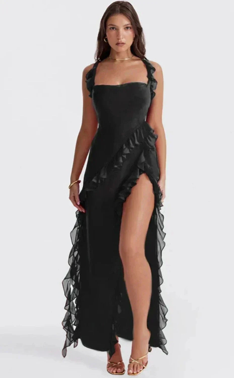 Varel | Vestido elegante con abertura en las piernas