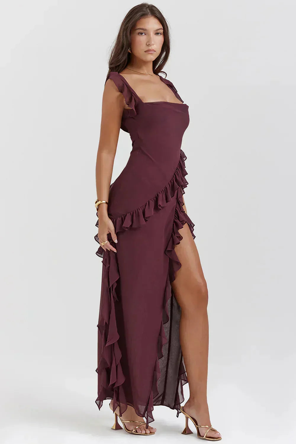 Varel | Vestido elegante con abertura en las piernas