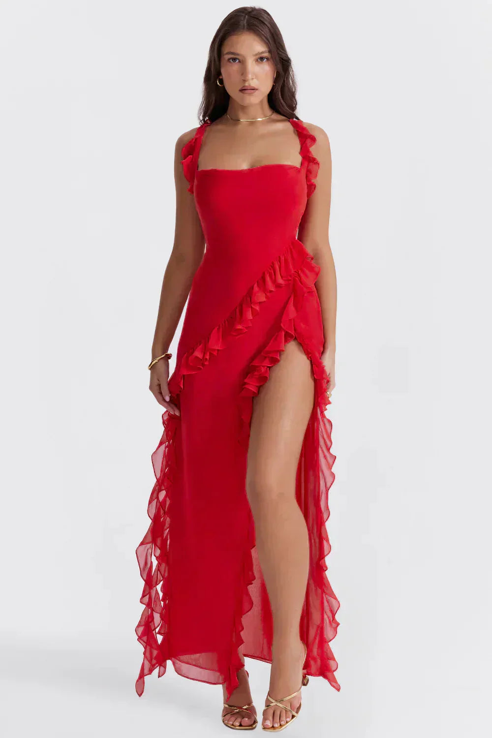 Varel | Vestido elegante con abertura en las piernas