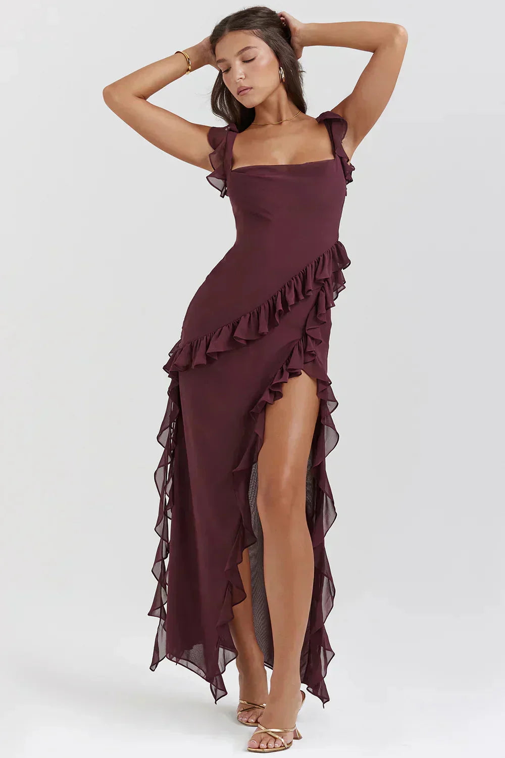 Varel | Vestido elegante con abertura en las piernas