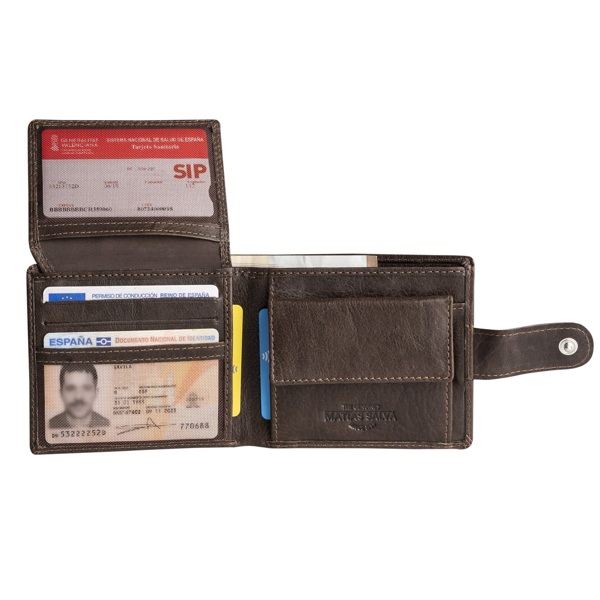 Cartera de piel, colección Wash, 10,5 × 9 cm